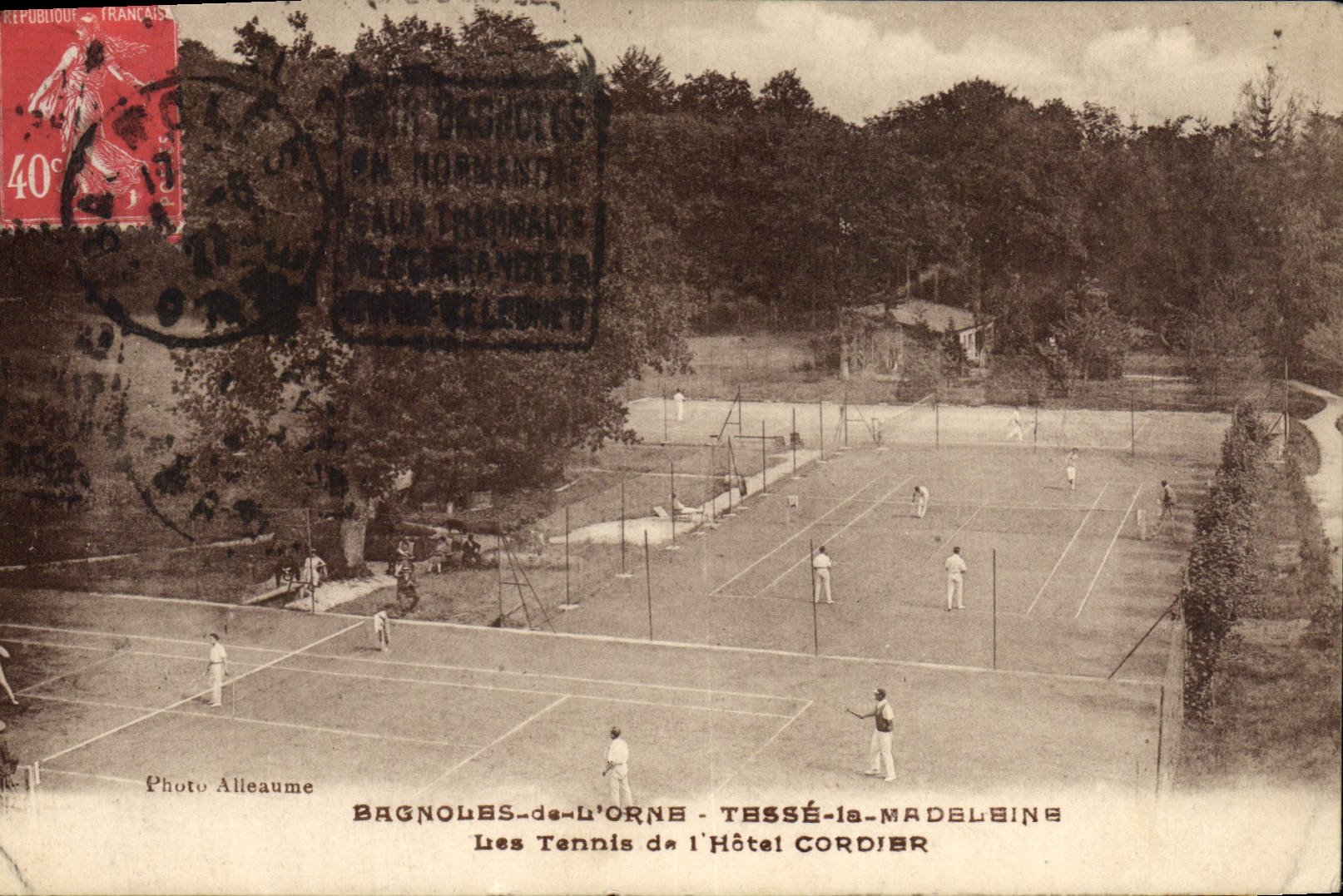 Vintage Postcard Tennis Motors of the Tesse Flowering ash the Madeleine tennis of the hotel Rope-maker