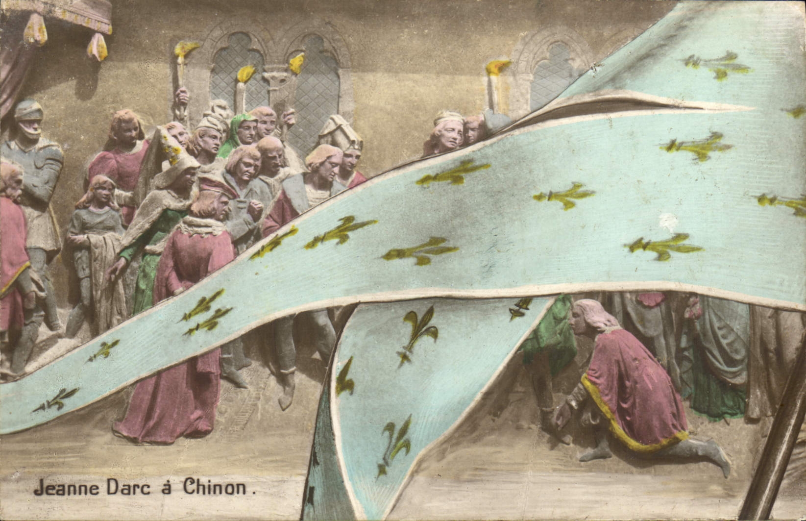 CPA Puzzle Jeanne d'Arc a Chinon 