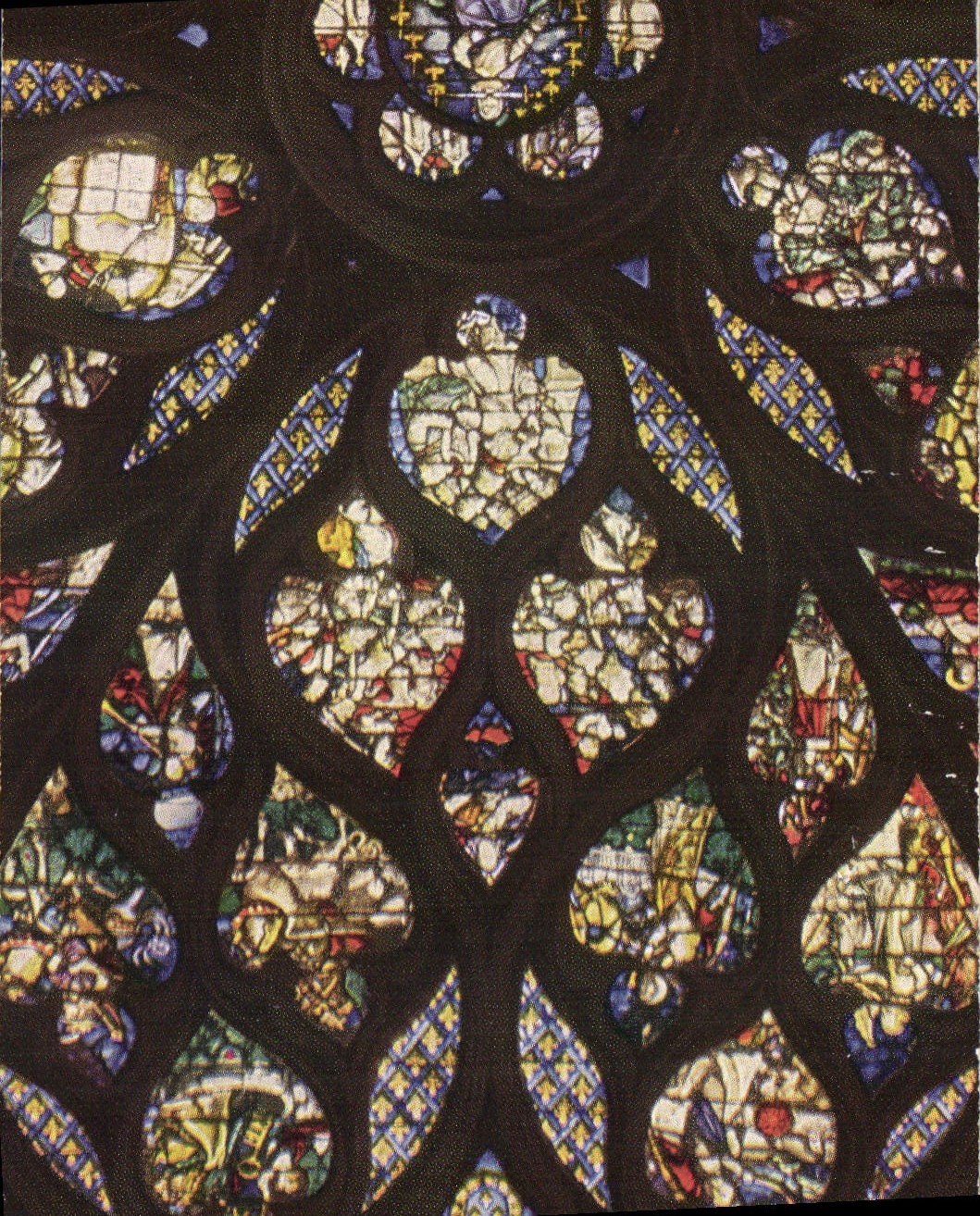 CPA Puzzle Cathedrale Vitraux