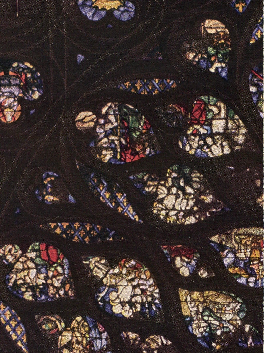 CPA Puzzle Cathedrale Vitraux 