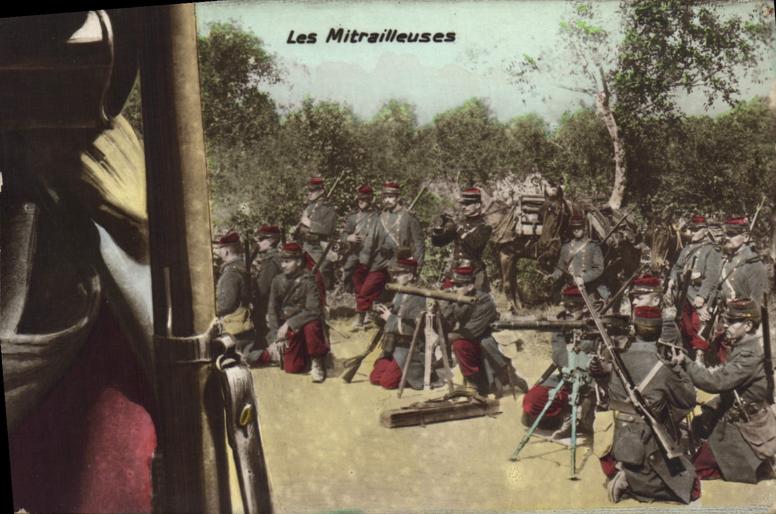 CPA Puzzle Militaria Les mitrailleuses