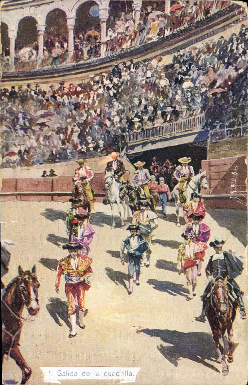 CPA Corrida Course de taureaux Salida de la cuadrilla