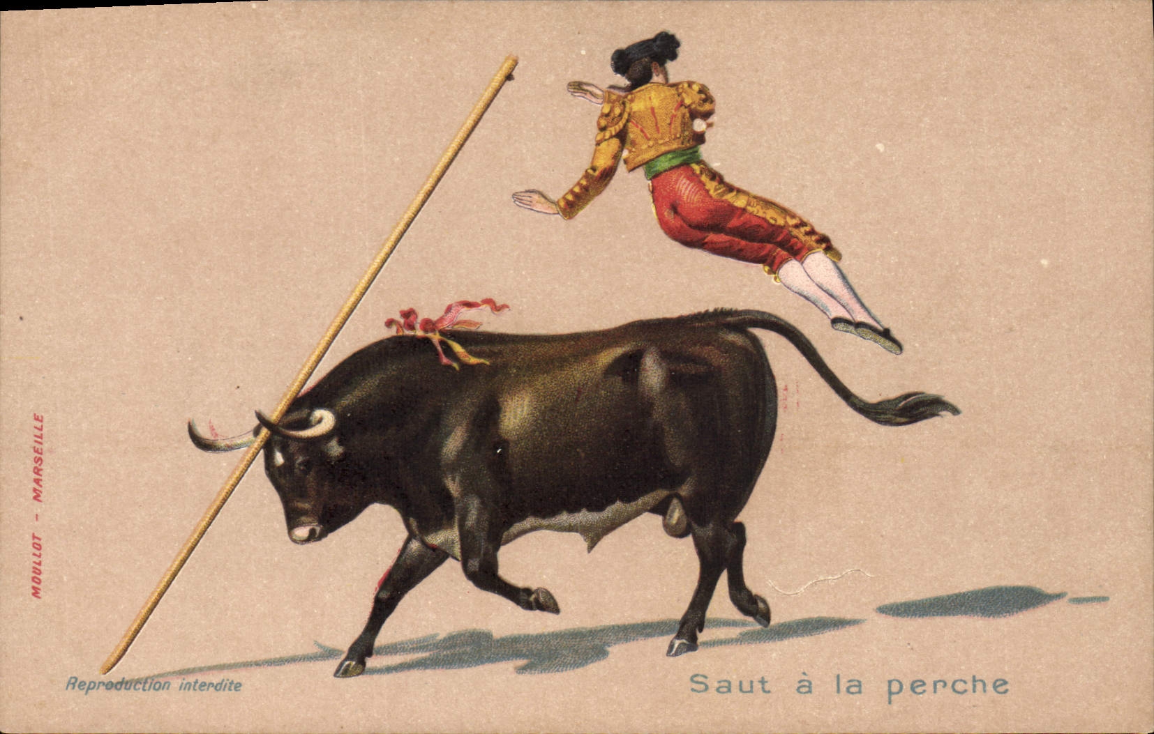 CPA Corrida Course de taureaux Saut a la perche