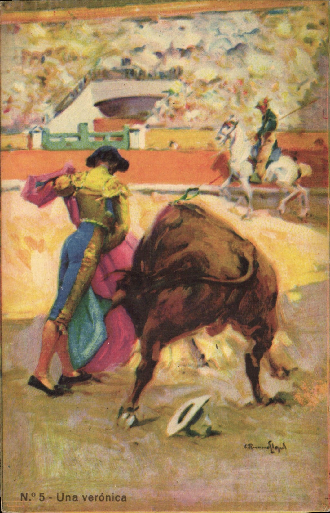 CPA Corrida Course de taureaux Una Veronica