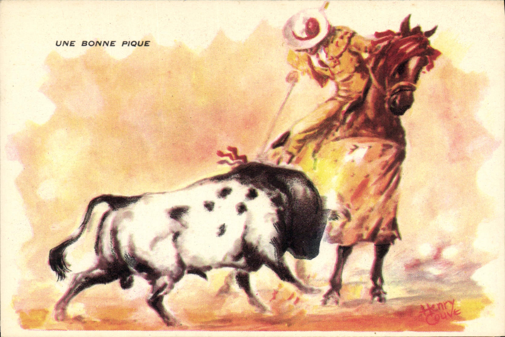 CPA Corrida Course de taureaux Une bonne pique