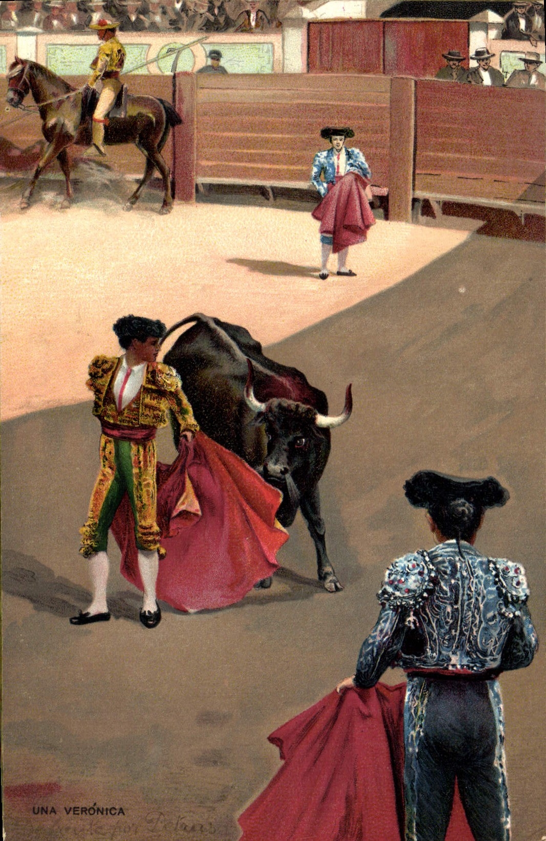 CPA Corrida Course de taureaux Una veronica