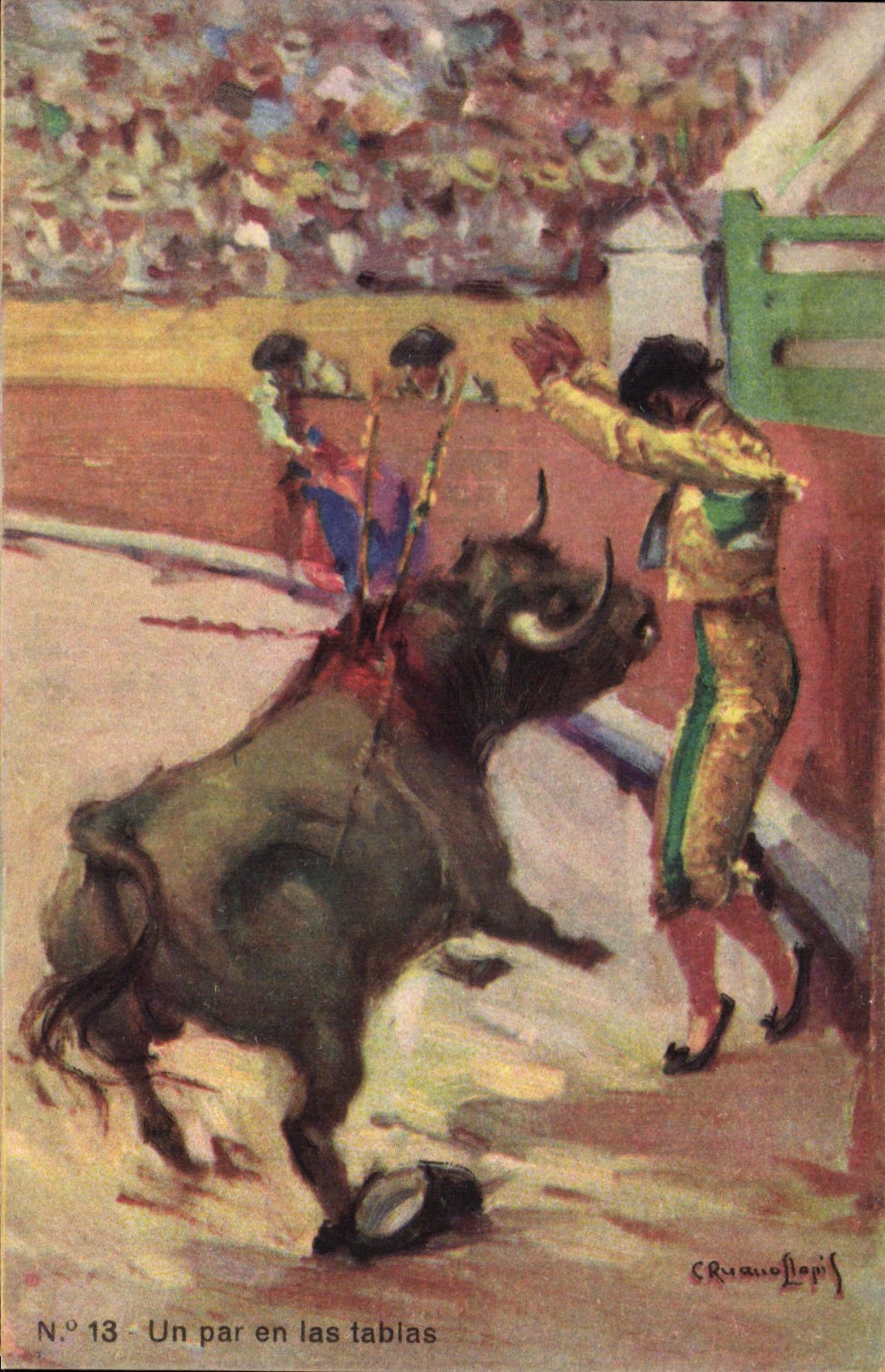 Vintage Postcard Bullfight Bullfight One by in mow tabias