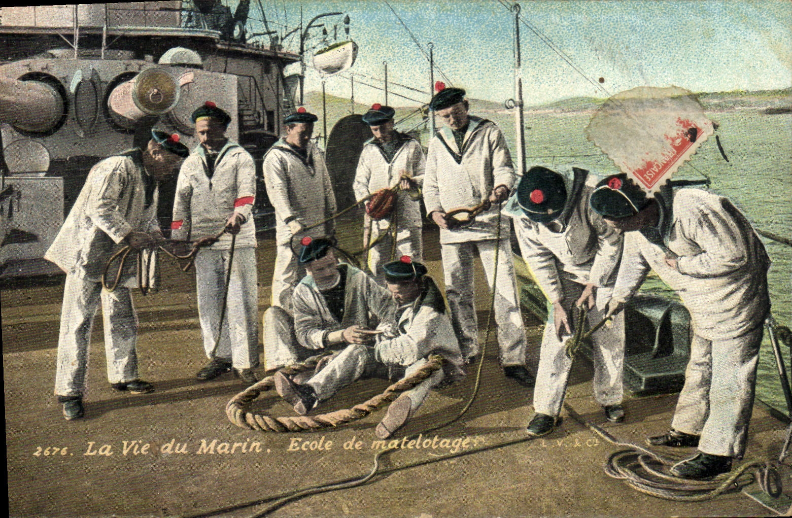 CPA Militaria Marins La vie du marin Ecole de matelotage