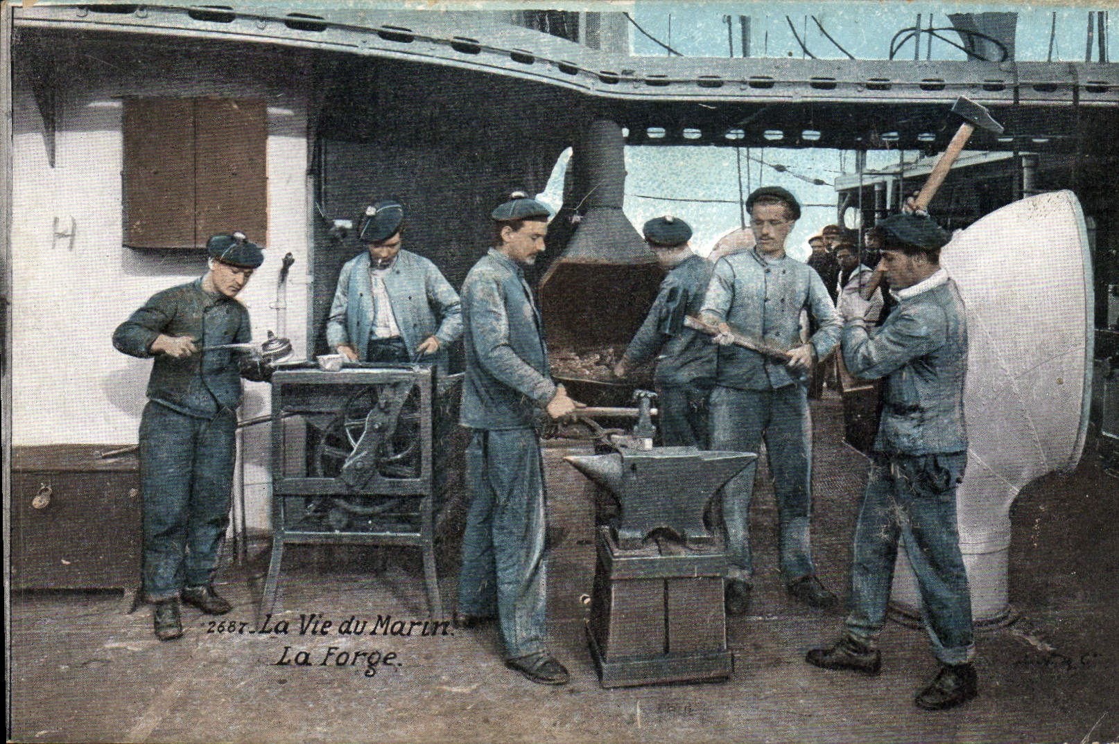 Postal Militaria Marineros la vida del marinero la fragua Herrero