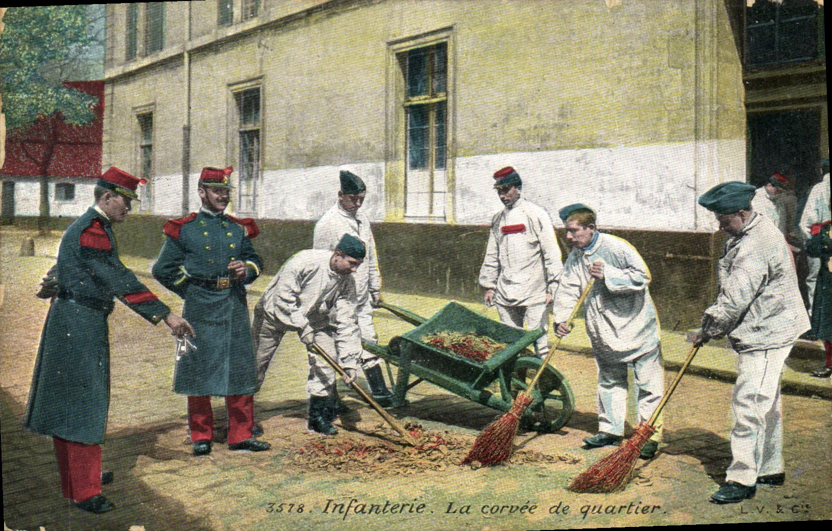 CPA Militaria La corvee de quartier