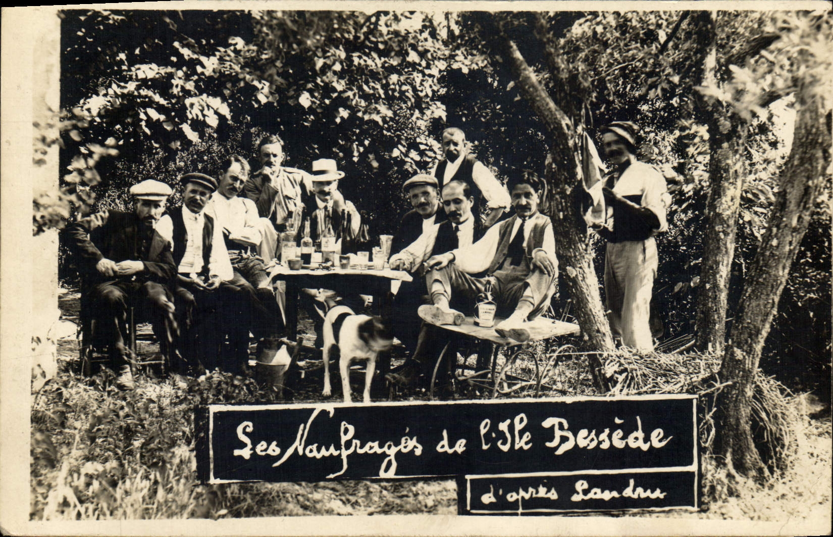 Postal Cine los naufragios de la Isla Bessede según Landru