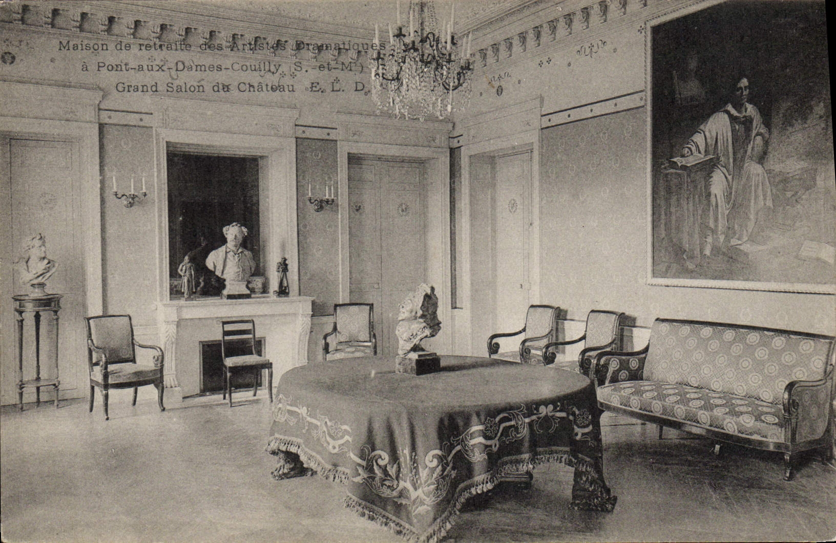 CPA Cinema Maison de retraite des artistes dramatiques a Pont aux Dames Couilly Grand salon du chateau