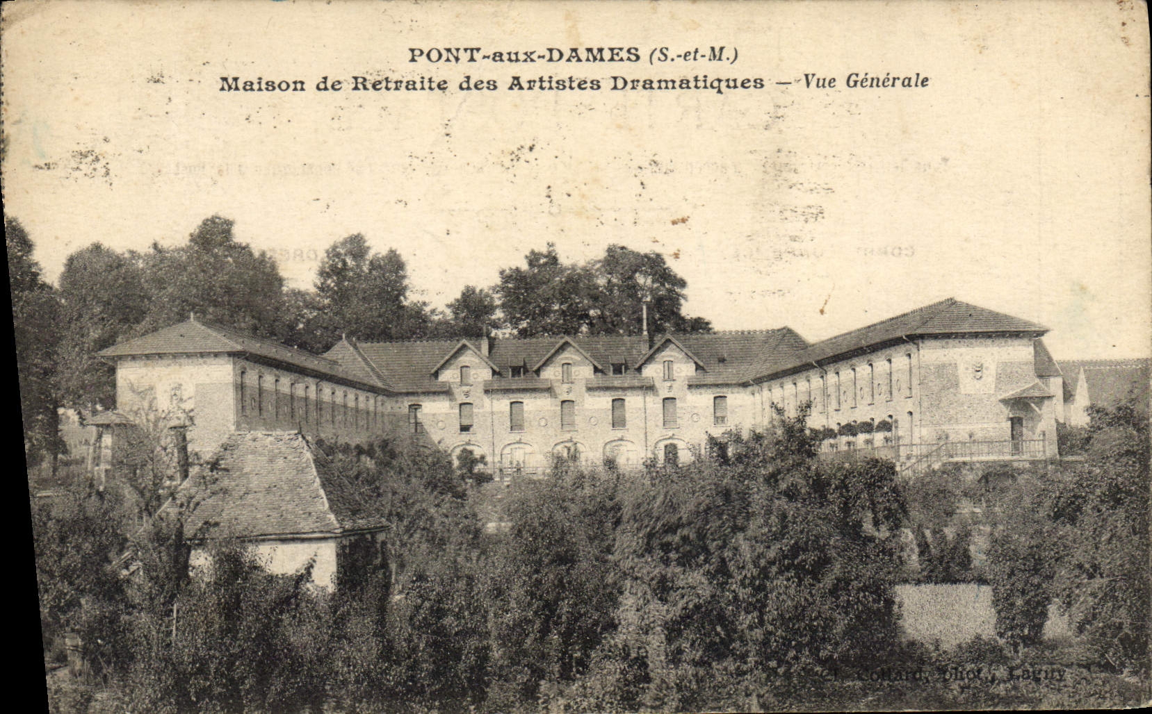 Vintage Postcard Cinema Bridge with the Ladies Old people's home of the stage actors Seen general