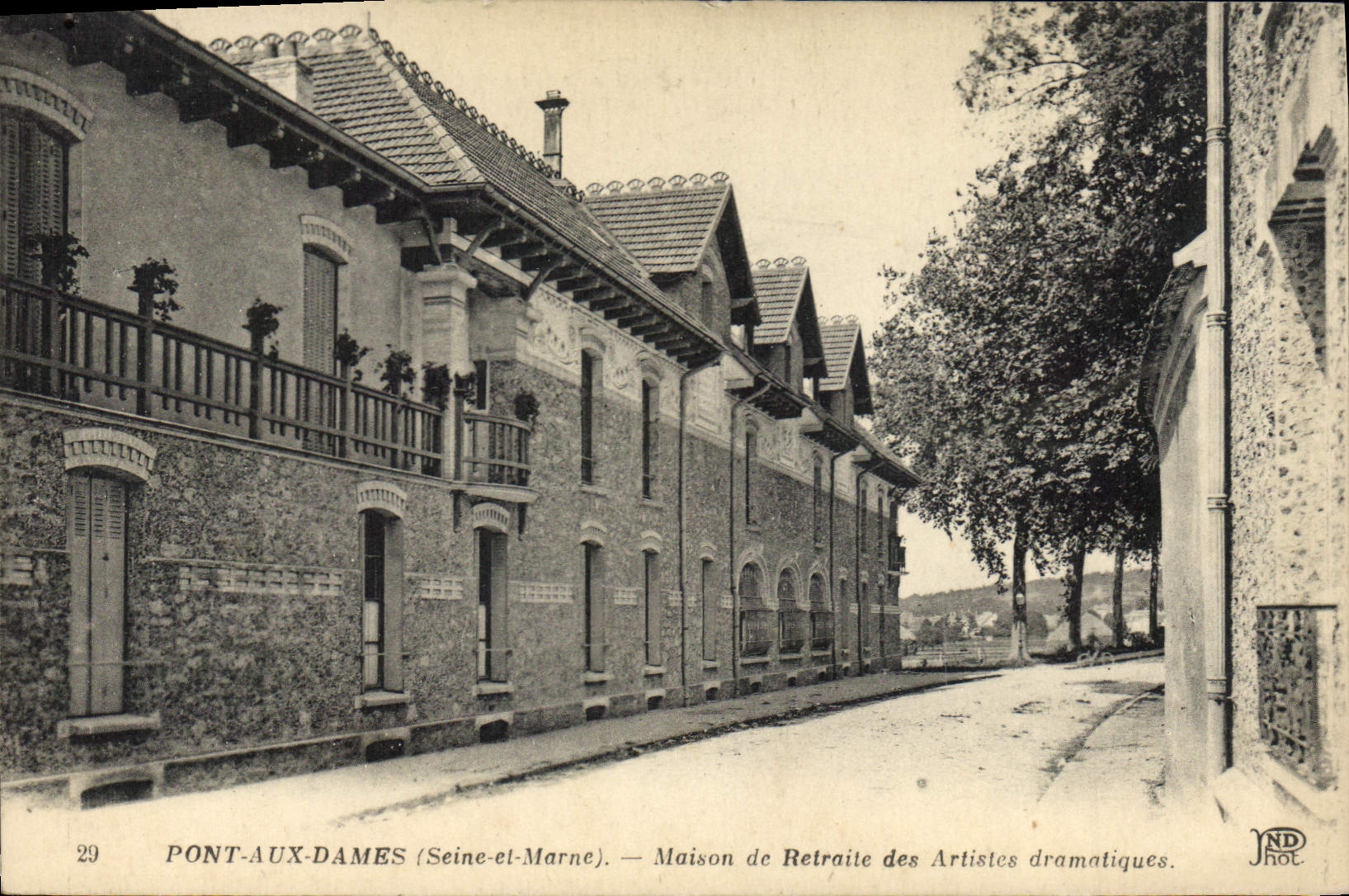 Vintage Postcard Cinema Old people's home of the stage actors Bridge to the Ladies