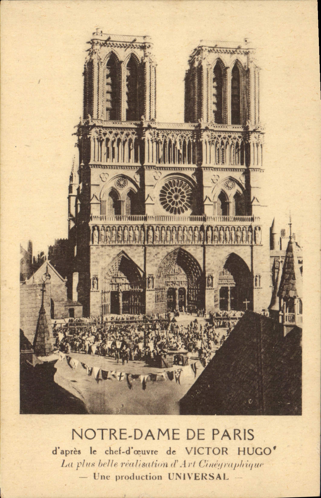 Vintage Postcard Cinema Notre Dame de Paris Victor Hugo
