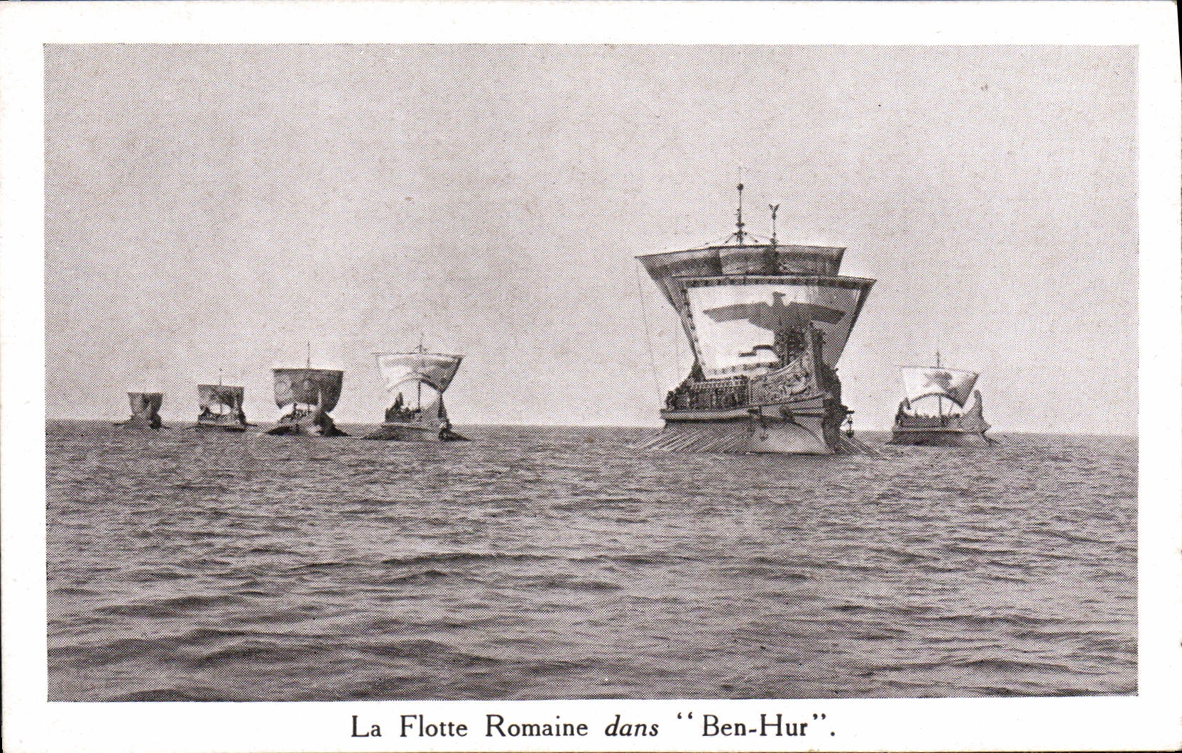Vintage Postcard Cinema the Roman fleet in Ben Hur Boats