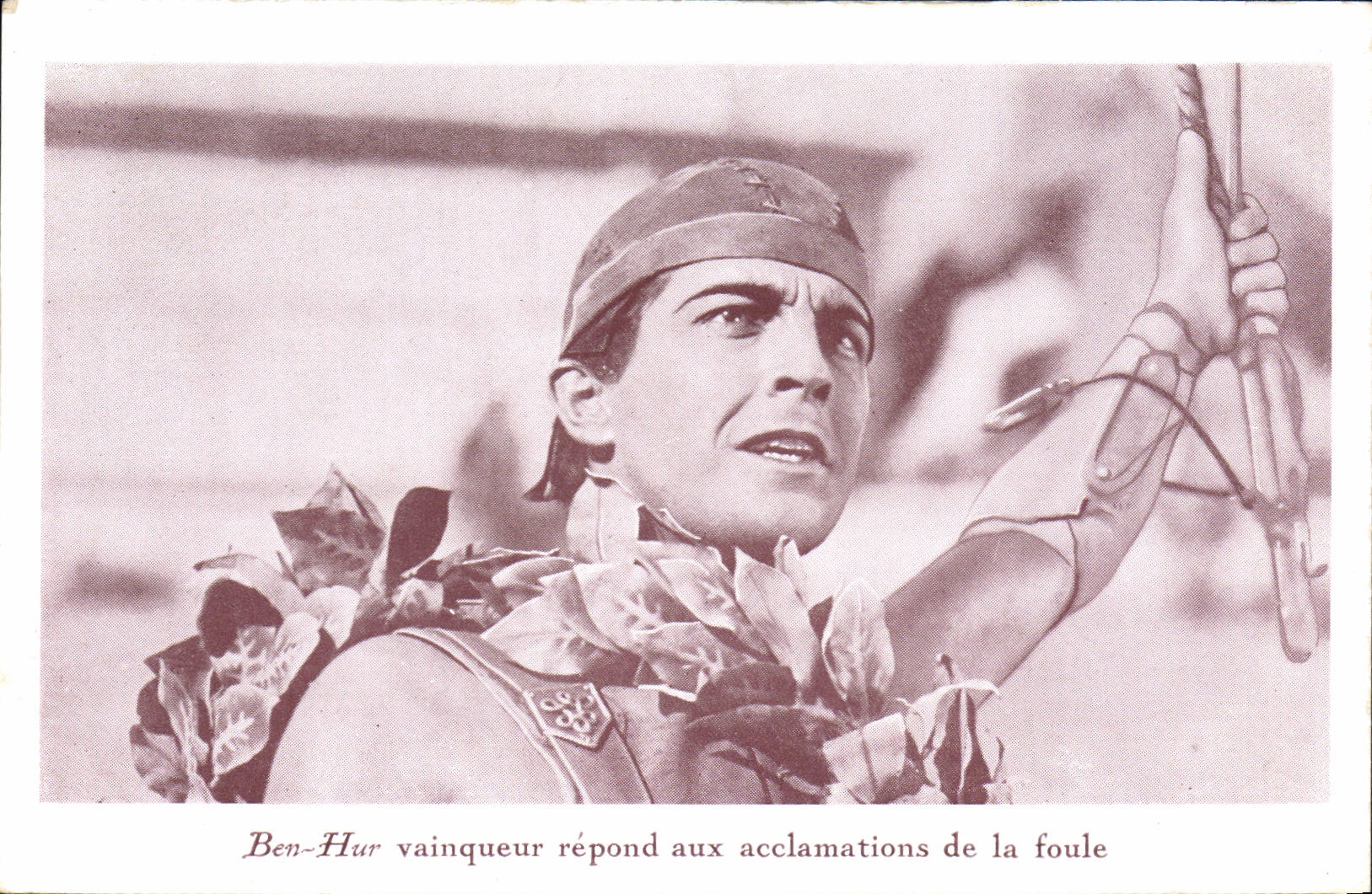 Vintage Postcard Cinema Ben Hur victorious answers the acclamations of crowd