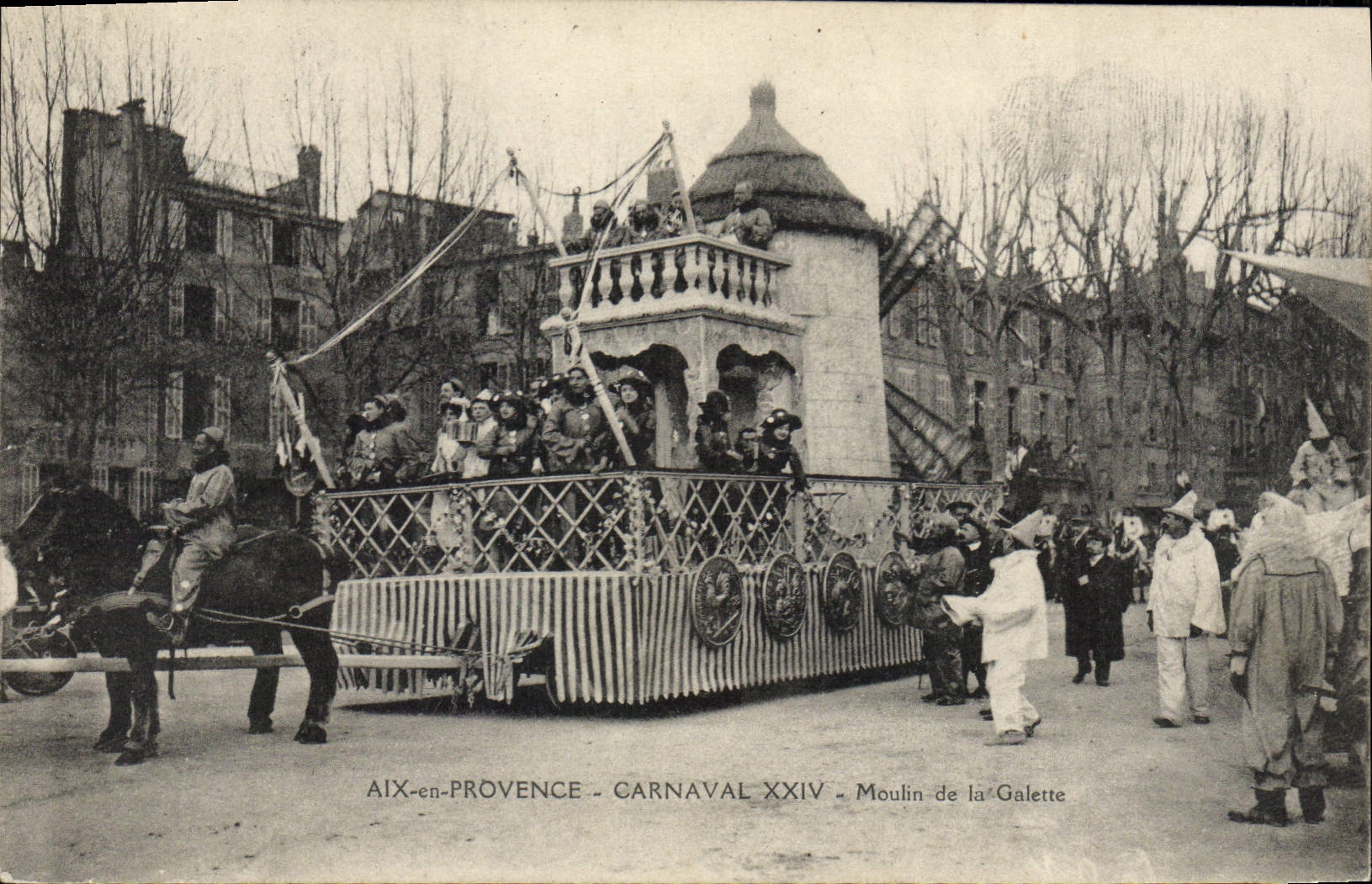 Vintage Postcard Aix Carnival in Provence Carnival XXIV Mill of Wafer