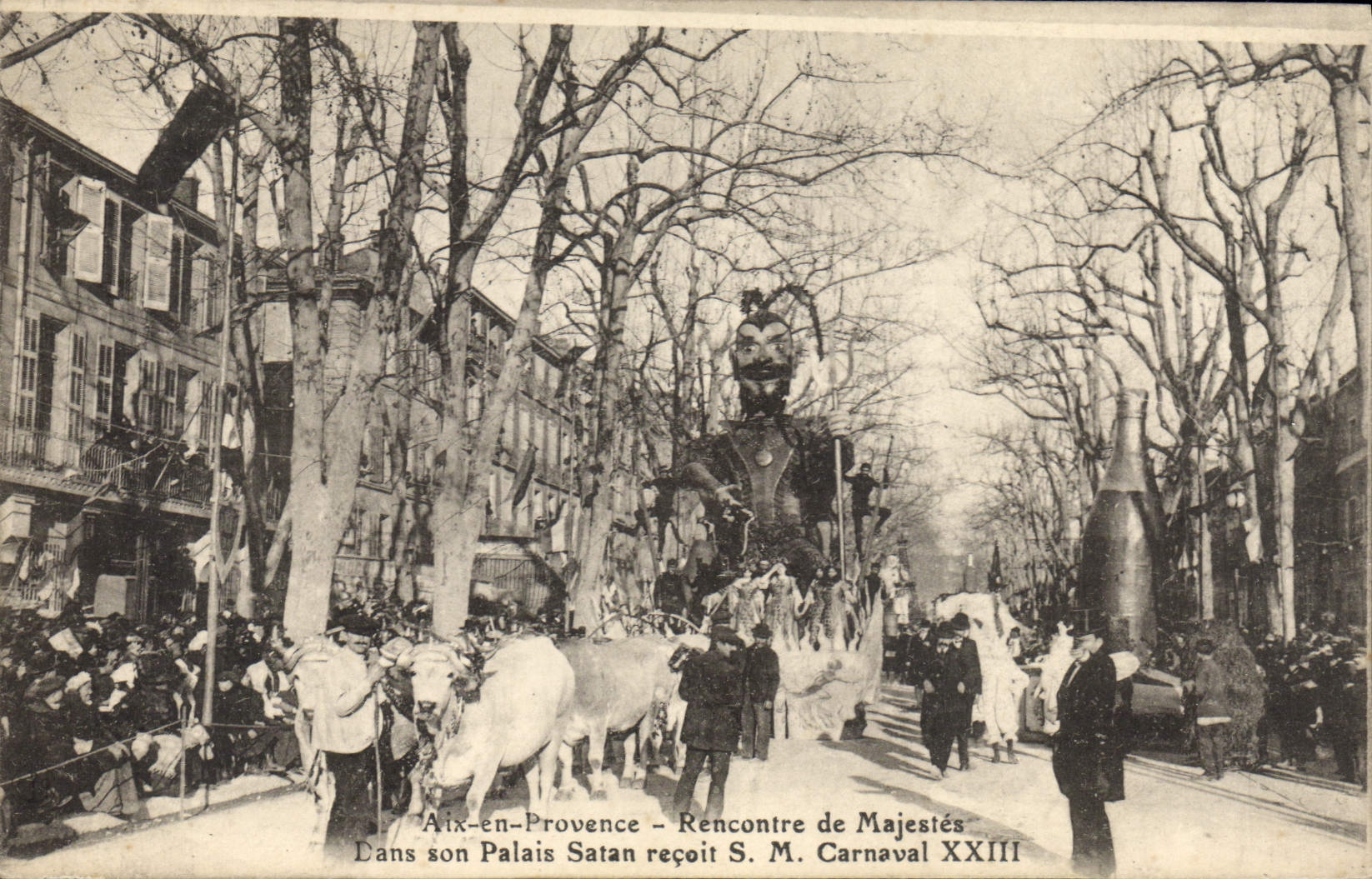 Vintage Postcard Carnaval Aix in Provence Rencontre majesties in its Satan palate receives SM Carnival XXIII Devil