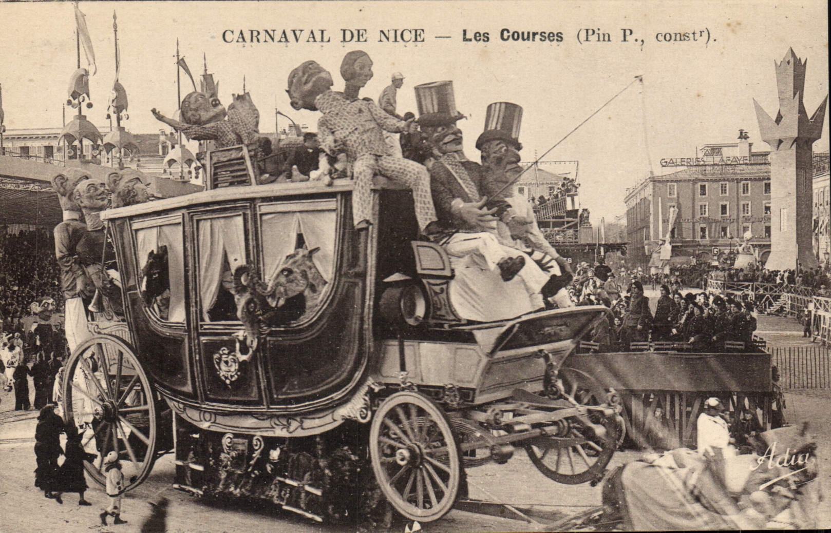 Vintage Postcard Carnival of Nice the race