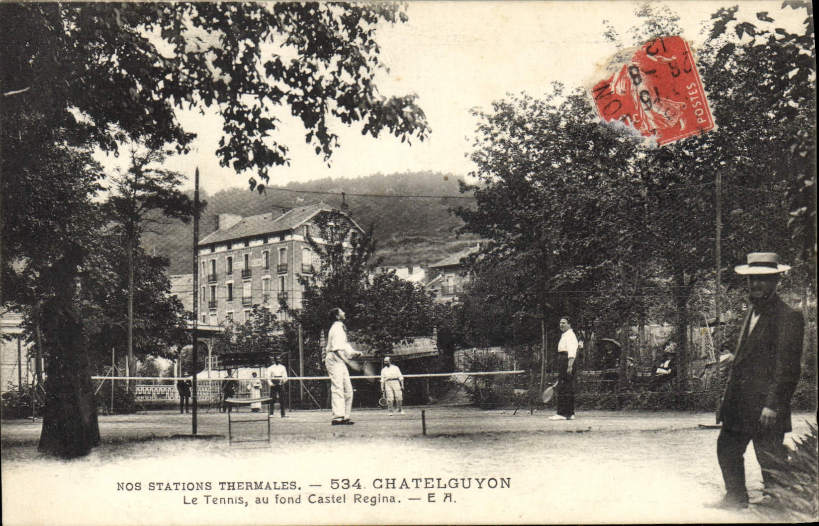 CPA Tennis au fond Castel Regina Chatelguyon