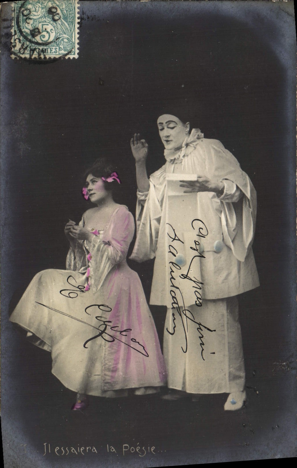 Postal Fantasia Pierrot intentará la poesía