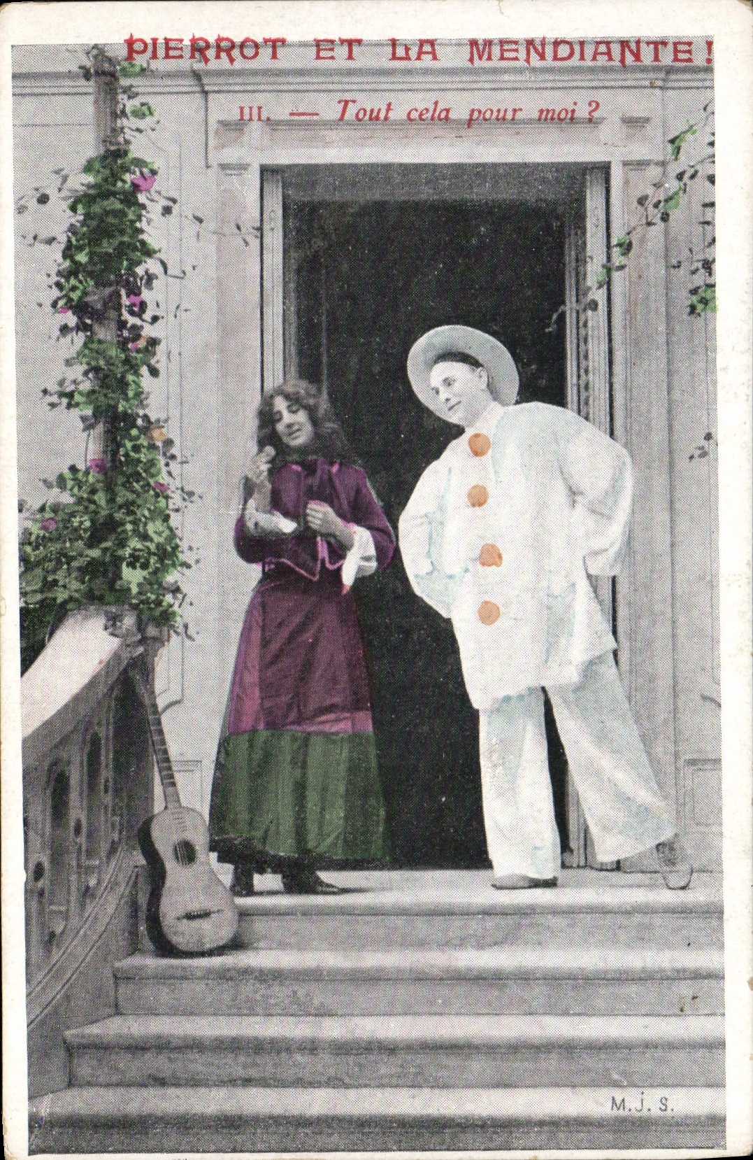 Postal Fantasia Pierrot y mendicante todo eso para mi?