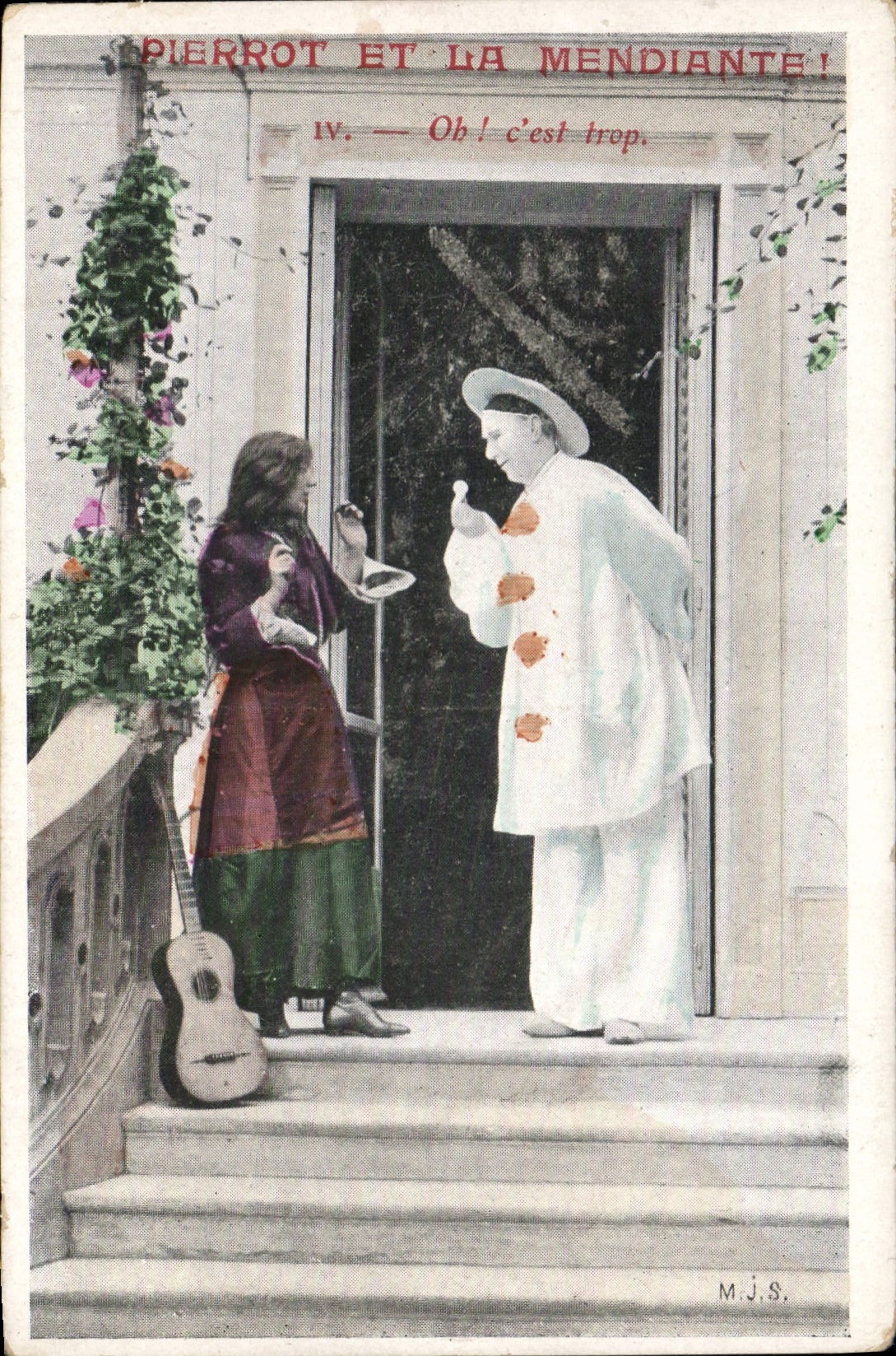 Postal Fantasia Pierrot y la mendicante ¡oh!! es demasiado