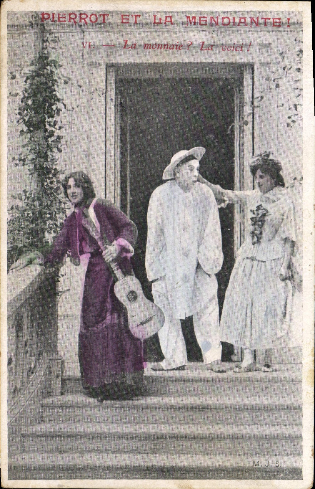 CPA Fantaisie Pierrot et la mendiante La monnaie ? 