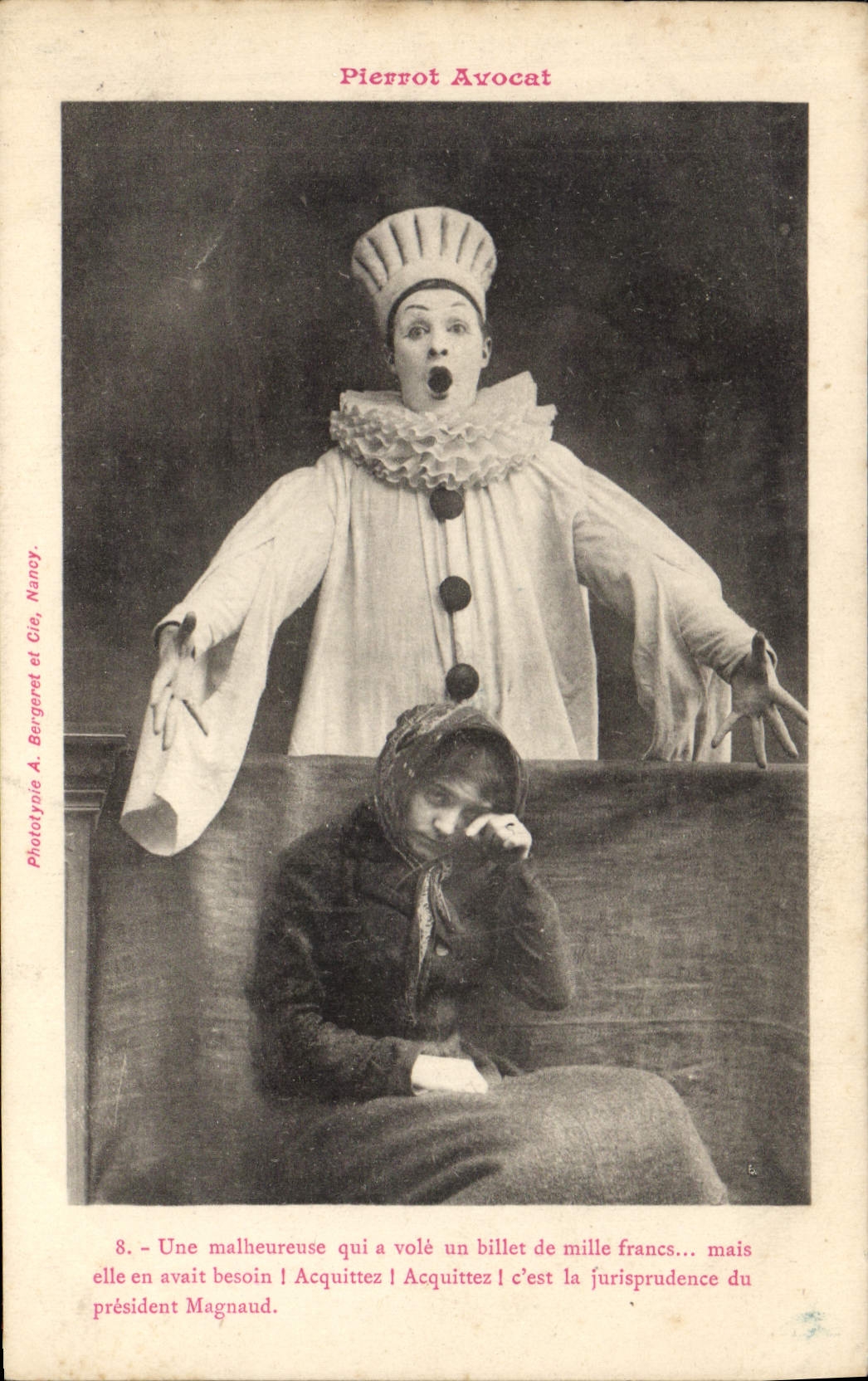 Postal Fantasia Pierrot abogado