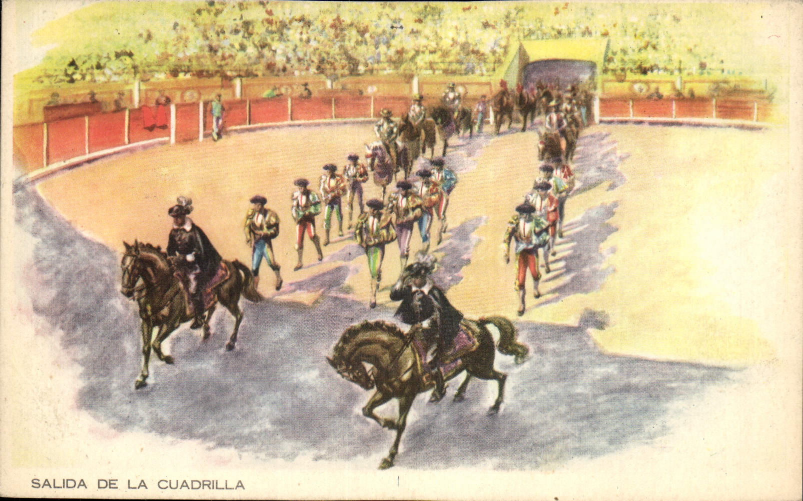 CPA Corrida Course de taureaux Salida de la cuadrilla