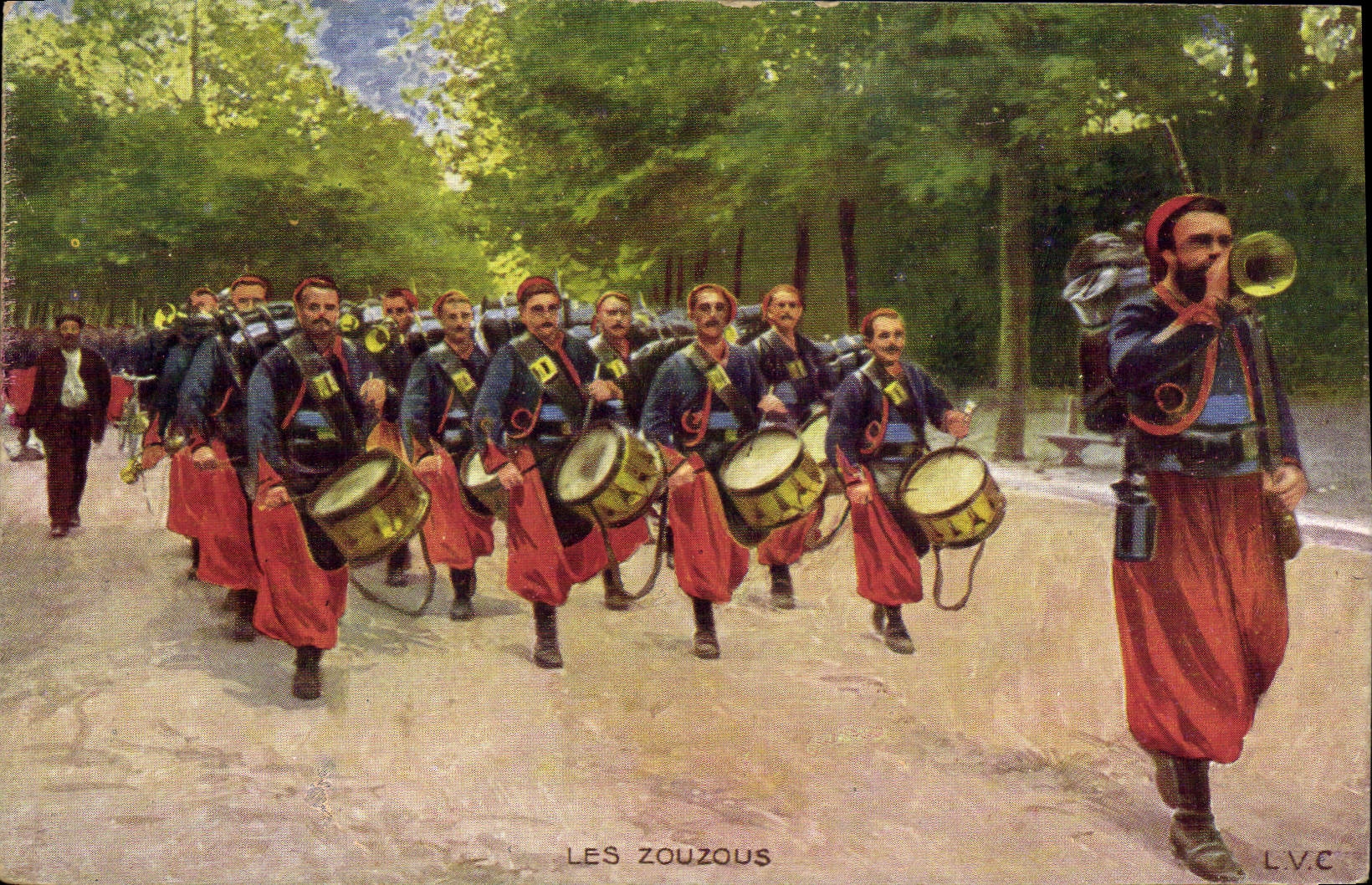 CPA Militaria Les zouzous 
