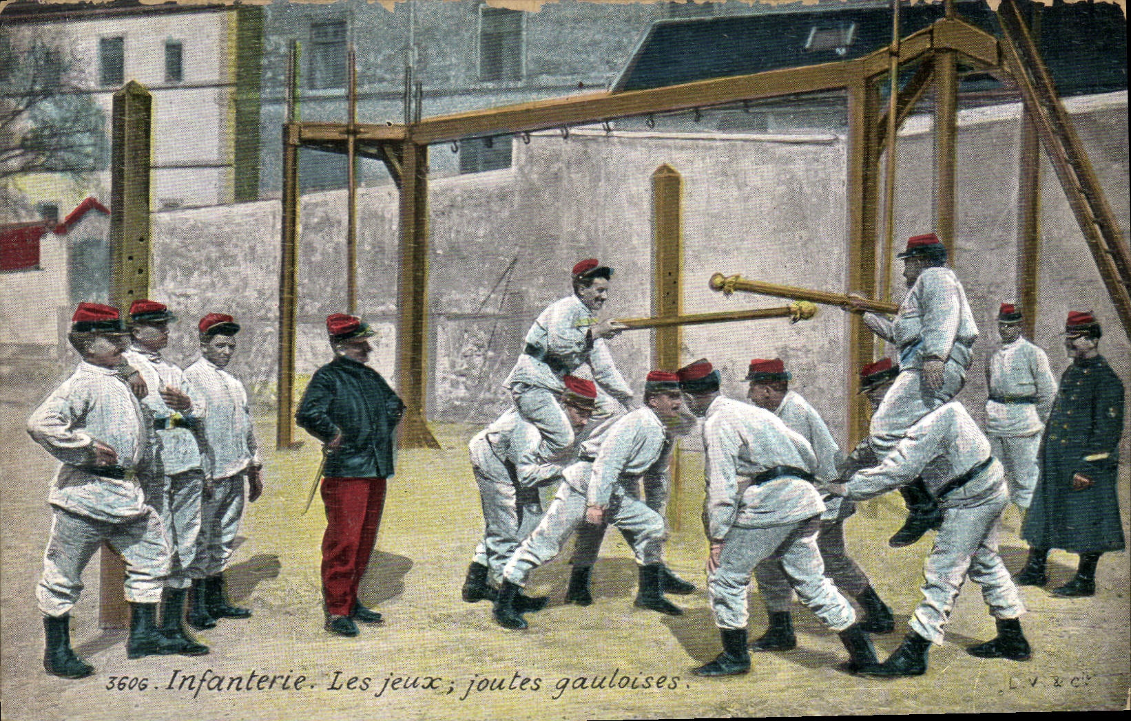 CPA Militaria Infanterie Les jeux Joutes gauloises 