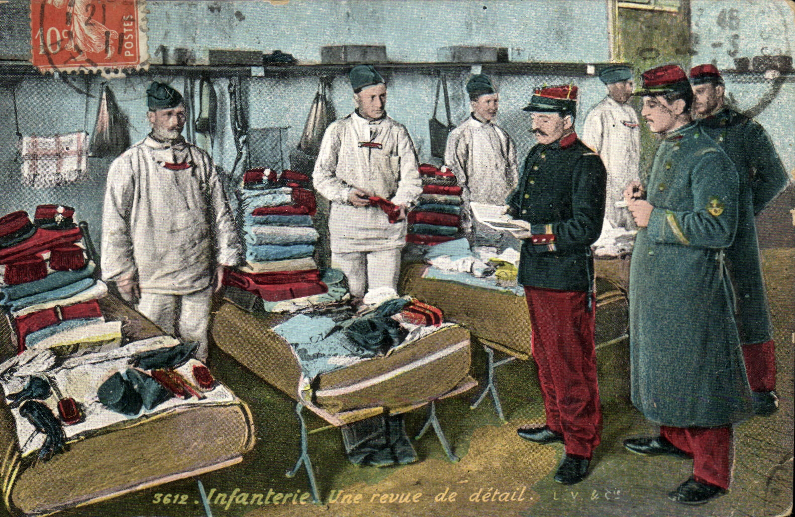 CPA Militaria Infanterie Une revue de detail 