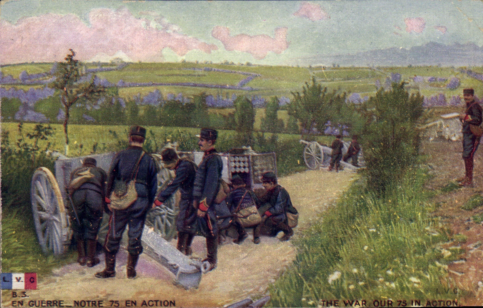 CPA Militaria Notre 75 en action Canon