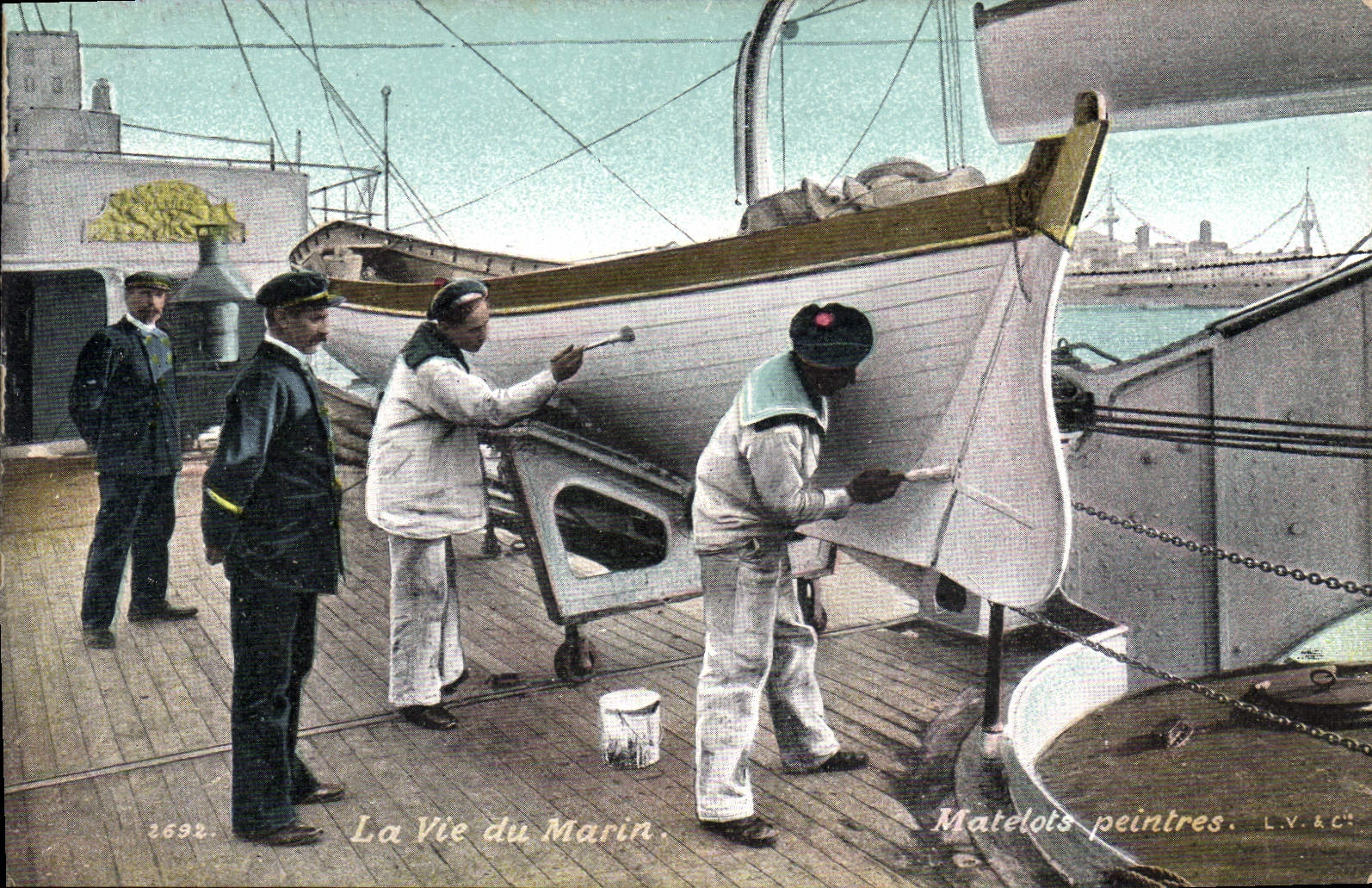 Postal Militaria la vida del marinero Marineros paintres