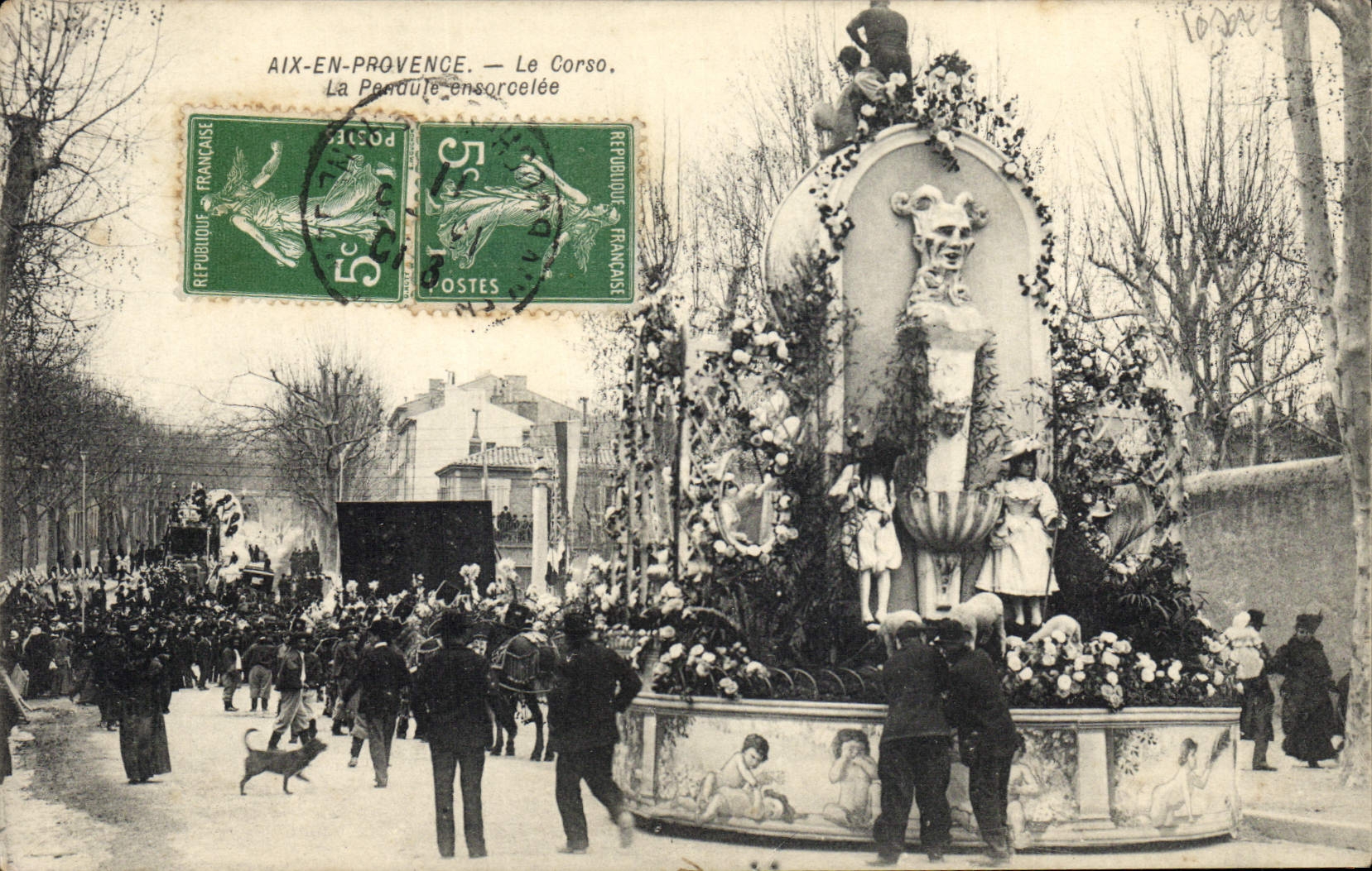 Postal Carnaval Aix en Provence el Corso el péndulo hechizado Diablo