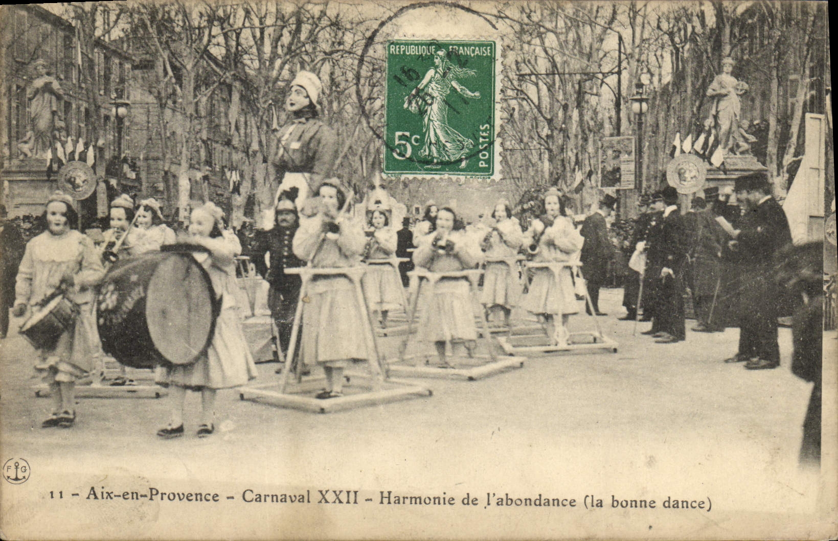 Vintage Postcard Carnaval XXII Aix in Provence Harmonizes Abundance good the dance