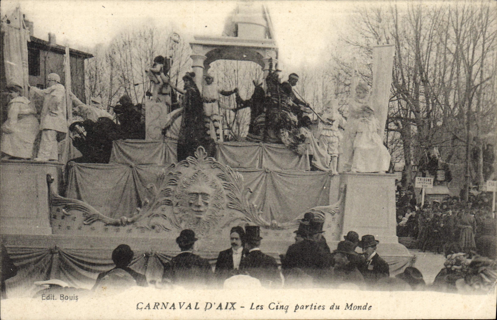 Vintage Postcard Carnival of Aix Aix in Provence five parts of the world
