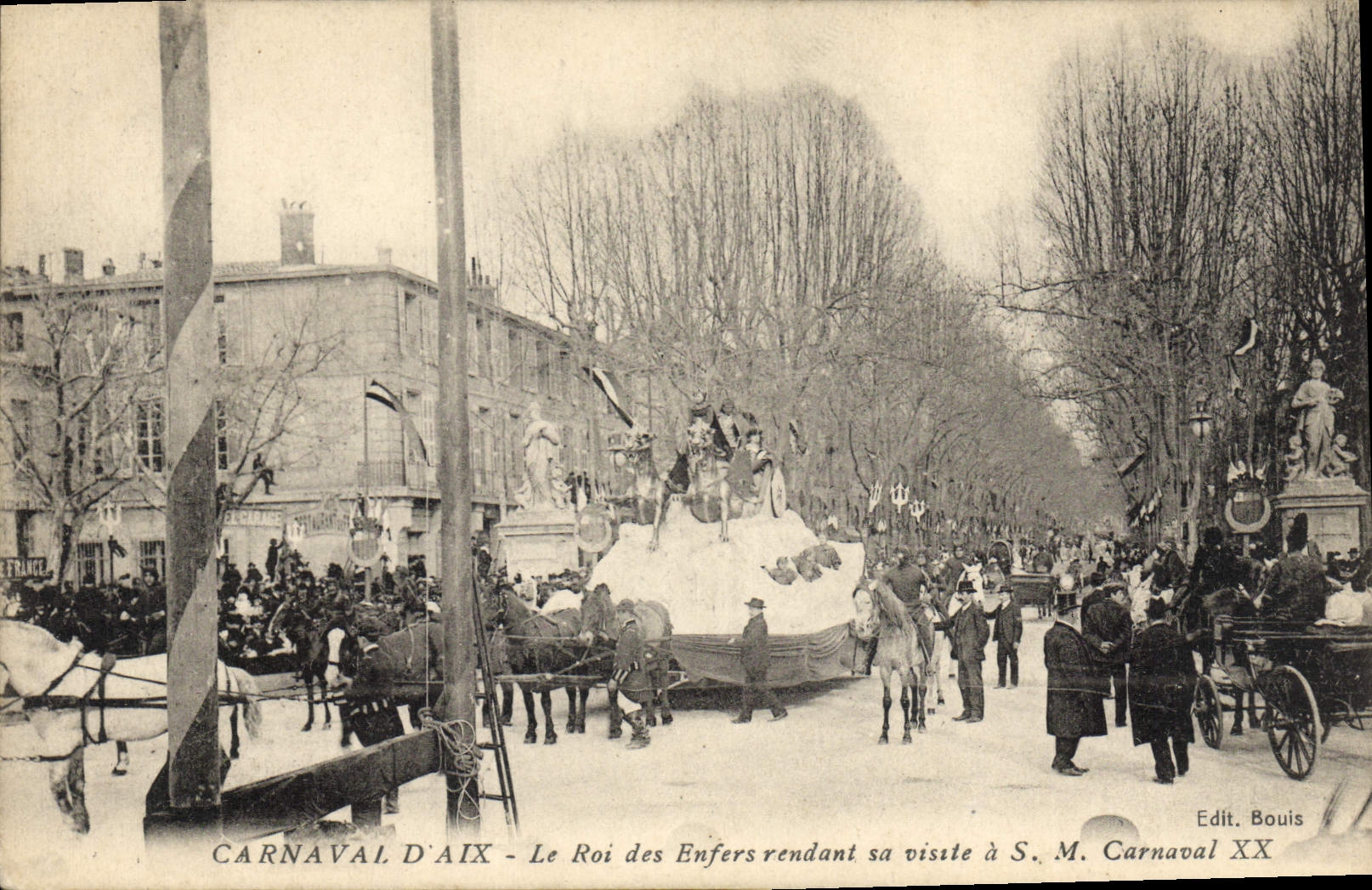 CPA Carnaval d'Aix Le roi des enfers rendant sa visite a SM Carnaval XX