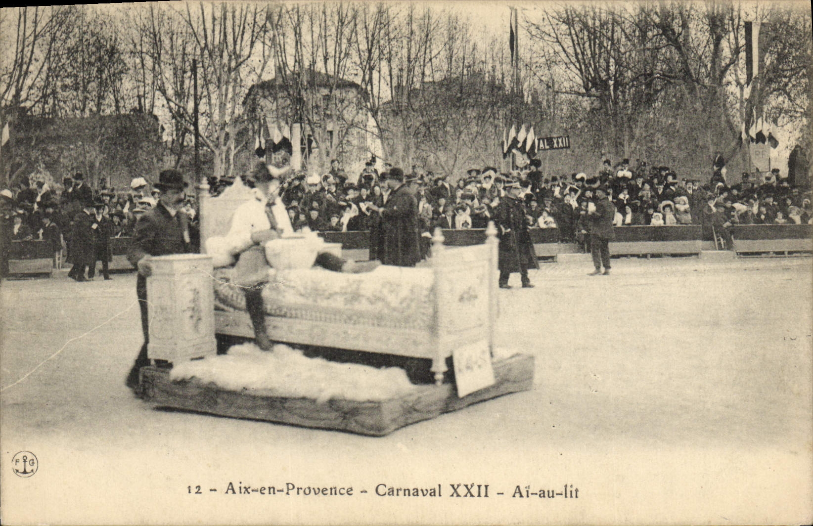 Vintage Postcard Carnaval XXII Have with the bed Aix in Provence