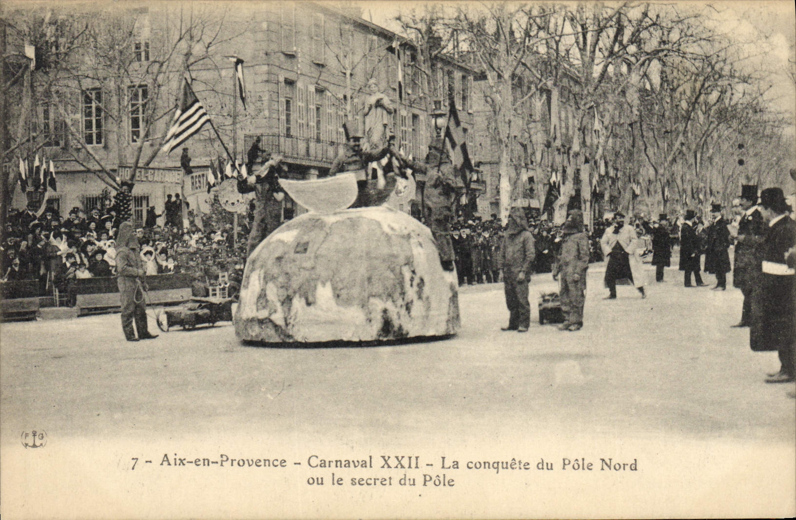 Postal Carnaval XXII la conquista del Polo Norte o el secreto del Polo Aix en Provence Polar