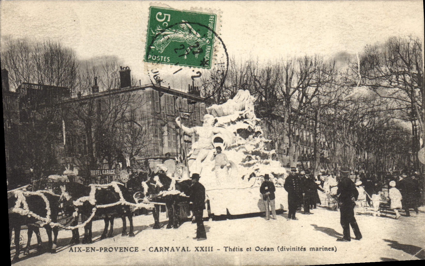 Vintage Postcard Carnival XXIII Thetis and Ocean marine divinities Aix in Provence