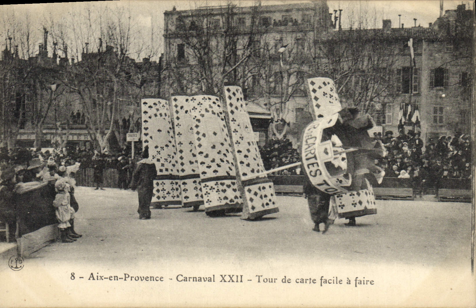 Vintage Postcard Carnaval XXII easy Card trick has to make Aix in Provence