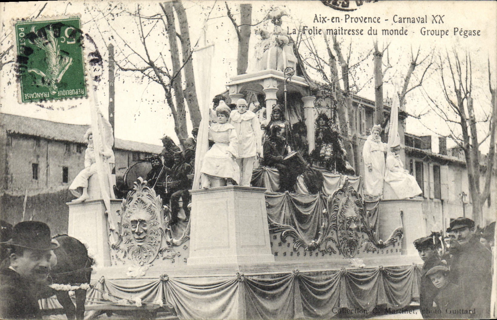 Vintage Postcard Carnaval XX the main madness of the world Groups PEGASE Aix in Provence
