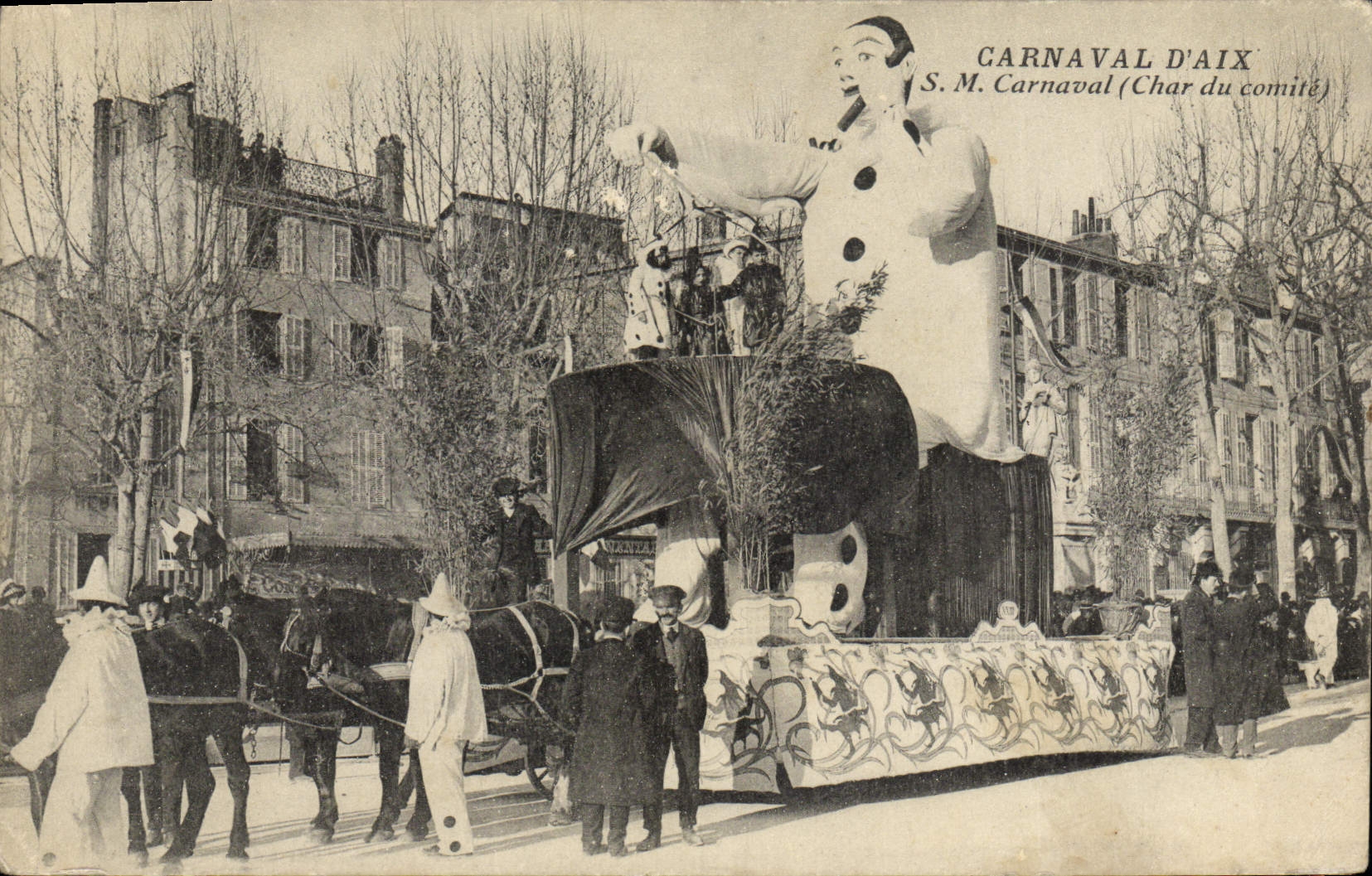 Vintage Postcard Carnival of Aix Tank of the Aix Committee in Provence