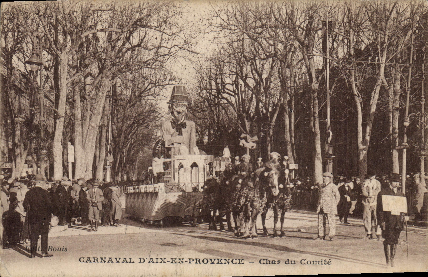 Vintage Postcard Carnival of Aix in Provence Tank of the committee