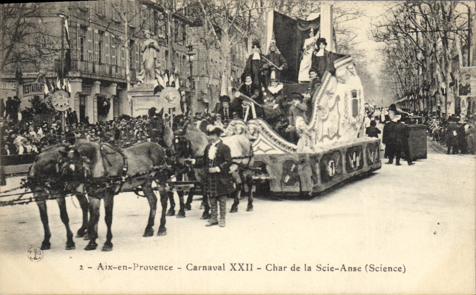 CPA Carnaval XXII Char de la Scie Anse Science Aix en Provence 