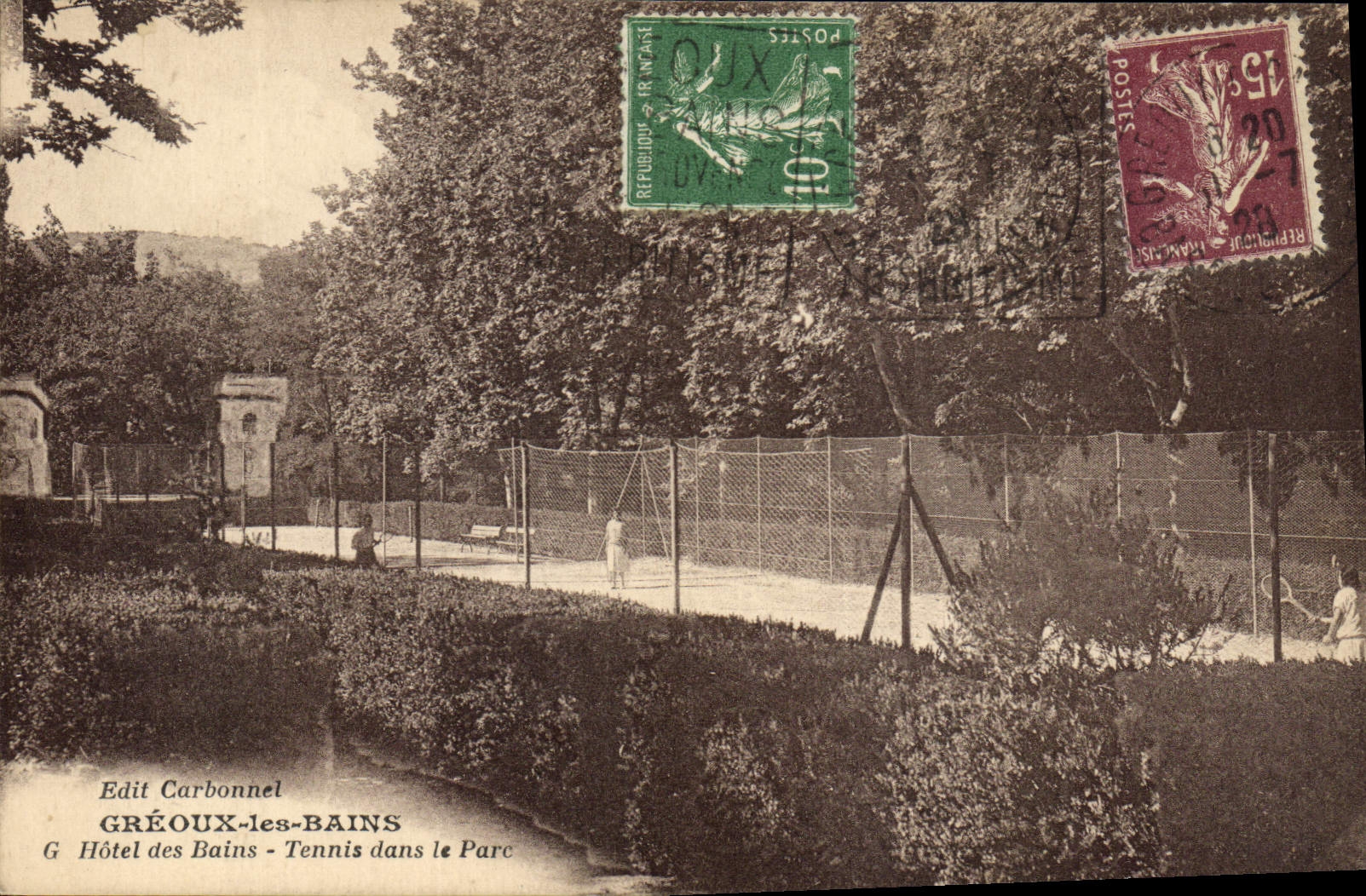 CPA Tennis dans le parc Hotel des Bains Greoux les Bains