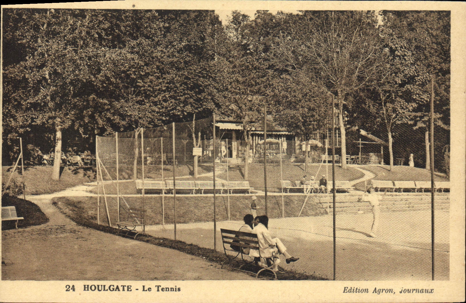 Vintage Postcard Houlgate Tennis